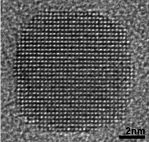 TEM image of a colloidal PbSe nanocrystal