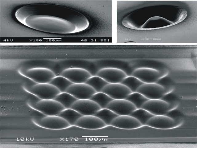 microstructures with optical surface finish, fabricated with scanning contour ablation